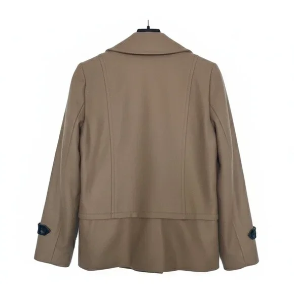 *Club Monaco Franci Tan Wool Pea Coat with Black Trim - Small - Picture 3 of 10